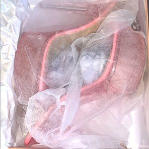 Pink clear platform heels